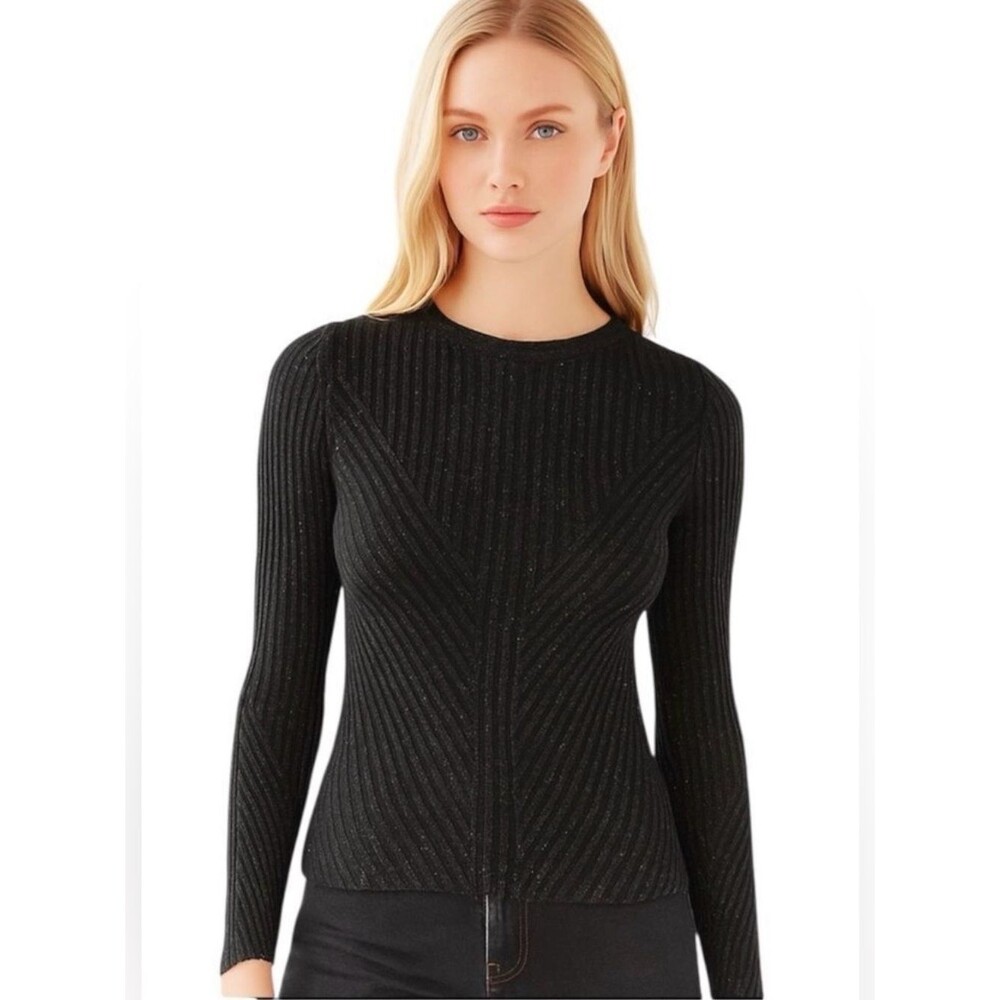 Urban Outfitters Silence + Noise Speckle Patterned Rib Pullover Sweater Black S